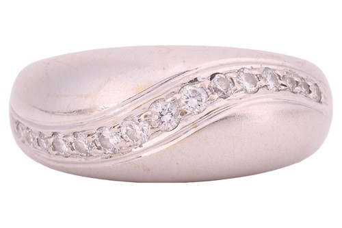 Lot 84 - A diamond-set band, of domed design, featuring...