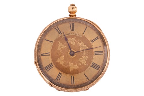 Lot 274 - A ‘K18’ open-face pocket watch, featuring a...