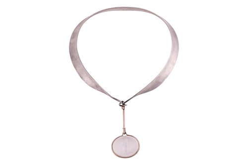 Lot 238 - Georg Jensen - a 'Dew Drop' necklace with rock...