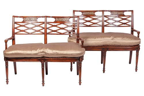 Lot 106 - A pair of modern contemporary two-seat settees...