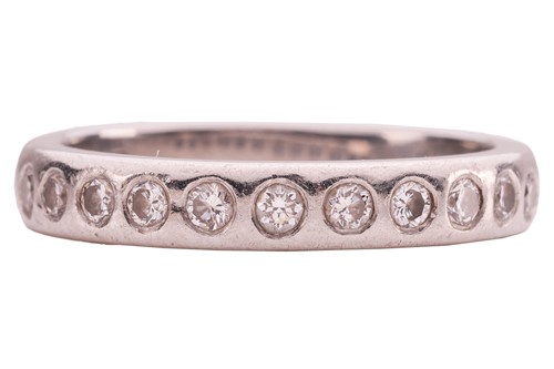Lot 124 - A diamond-set half-eternity ring, with an...