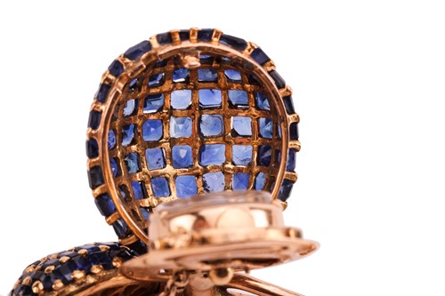 Lot 219 - A sapphire and diamond concealed watch bangle,...