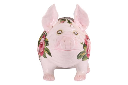 Lot 166 - Wemyss, a large seated pottery pig, first half...