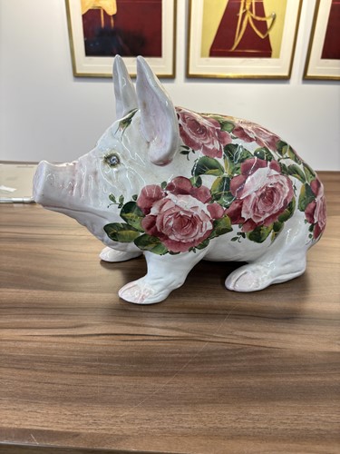 Lot 166 - Wemyss, a large seated pottery pig, first half...