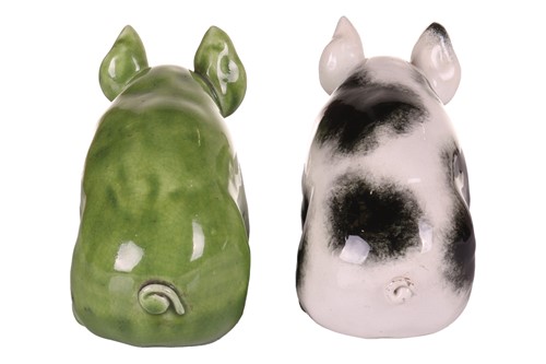 Lot 170 - Three small Wemyss Ware pigs, in black and...
