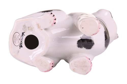 Lot 182 - Wemyss large black and white earthenware cat,...