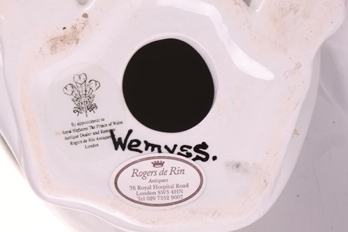 Lot 182 - Wemyss large black and white earthenware cat,...