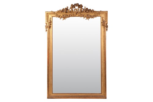 Lot 98 - A large Edwardian carved wood and gilt gesso...