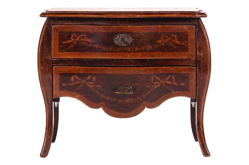 Lot 157 - An Edwardian mahogany miniature bombe commode...