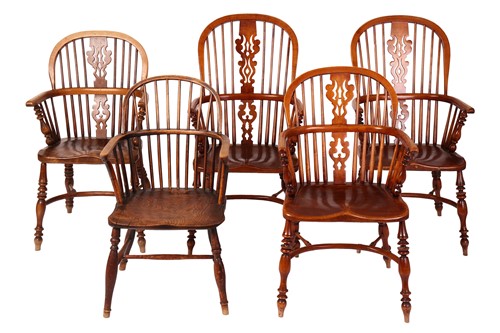 Lot 121 - A 19th-century stick-backed ash and elm...