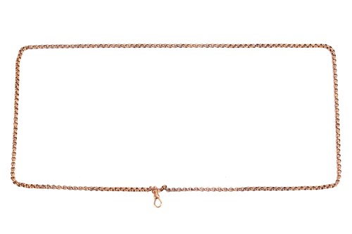 Lot 43 - A belcher-link watch chain, in yellow metal...