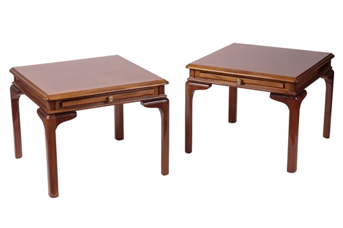 Lot 91 - A pair of modern mahogany square occasional...
