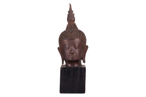 Lot 80 - A patinated bronze Sukhothai style bronze...