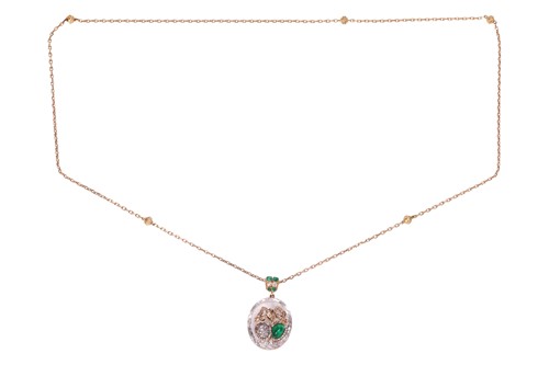 Lot 10 - A late Victorian diamond, emerald and rock...