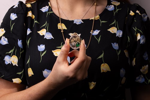Lot 10 - A late Victorian diamond, emerald and rock...