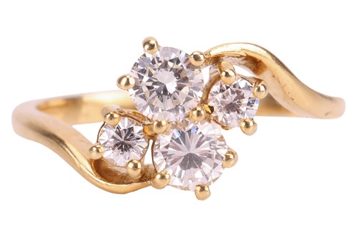 Lot 168 - Boodles - a diamond cluster crossover ring,...