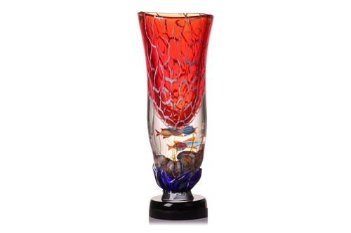Lot 195 - A large Murano 'aquarium' vase by Seguso Viro,...