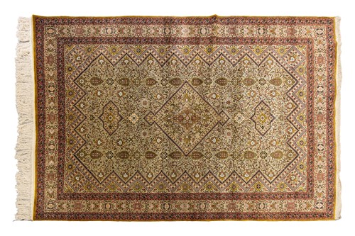 Lot 148 - A silk-on-silk Qum carpet in the Moud style...