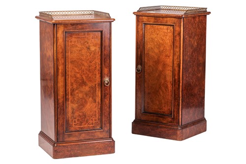 Lot 87 - A pair of Victorian and later walnut and...