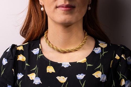 Lot 213 - Tiffany & Co. - a double rope twist necklace...
