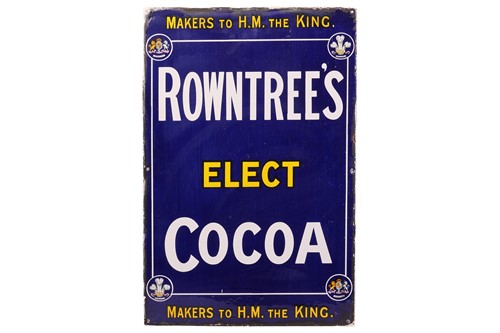 Lot 217 - A Rowntrees Elect Cocoa enamel advertising...