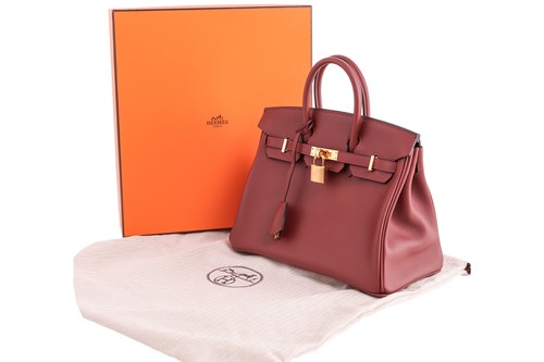 Lot 227 - Hermès - a Birkin Retourne 25 in Rouge H Veau...
