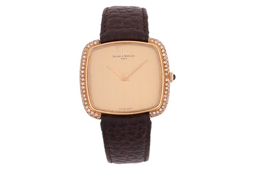 Lot 235 - Baume & Mercier 18ct Gold Diamond-set Wrist...