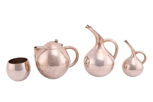 Lot 365 - A Greek four-piece Sterling silver tea set by...