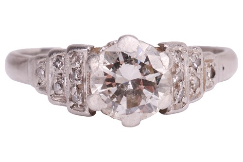 Lot 133 - An old-cut diamond solitaire ring, centred...