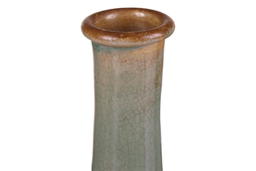 Lot 63 - A Chinese Longquan celadon bottle vase, early...