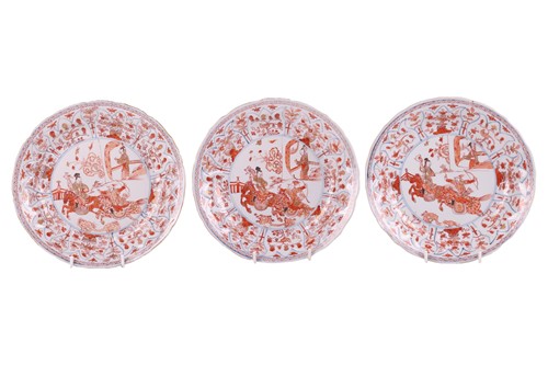 Lot 46 - A trio of Chinese Kangxi rouge de fer "Blood &...