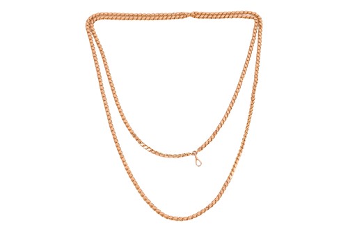 Lot 221 - A fancy link guard chain, featuring a single...