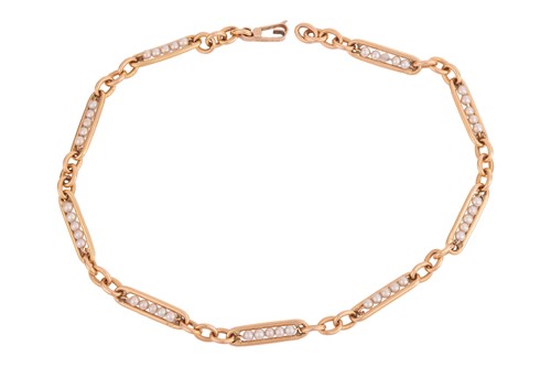 Lot 219 - A cultured pearl necklace; composed of nine...