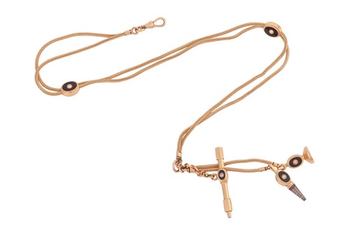Lot 217 - An early 20th Century watch chain and...
