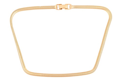 Lot 202 - A snake chain necklace, the 5mm wide chain...