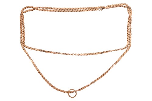 Lot 156 - A fancy link guard chain, featuring a single...