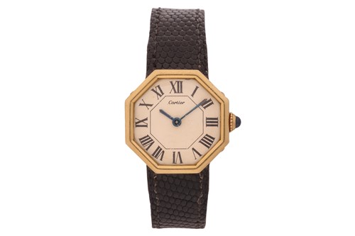 Lot 293 - Cartier - A Rare 18ct Gold Octagonal...
