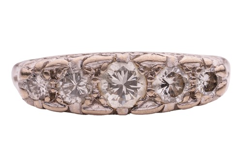 Lot 124 - A diamond half-hoop ring, with an estimated...