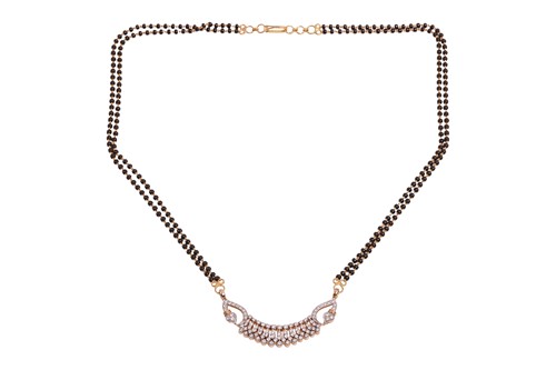 Lot 209 - A diamond-set necklace, the crescent-shaped...