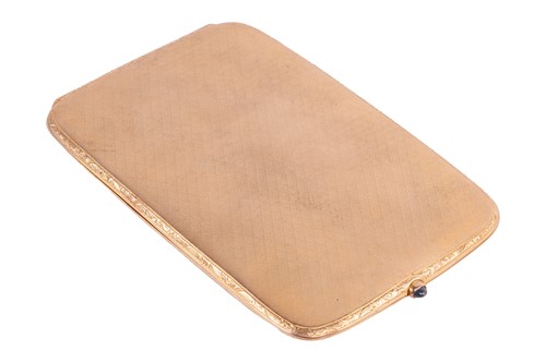 Lot 306 - A cigarette case in 9ct gold, of curved...