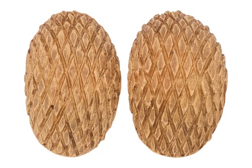 Lot 74 - A pair of textured earrings, of elongated...