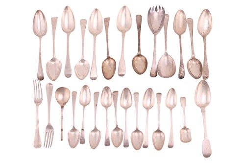 Lot 337 - A George II slip top spoon, London 1740, and a...