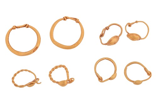 Lot 207 - A collection of early earrings, possibly late...