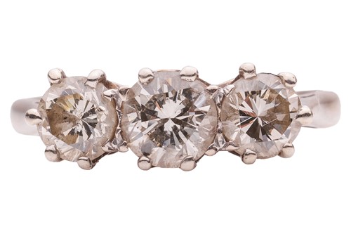 Lot 111 - A diamond trilogy ring, with an estimated...