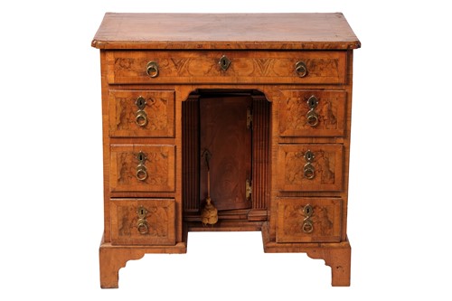Lot 64 - George I style walnut kneehole ladies...