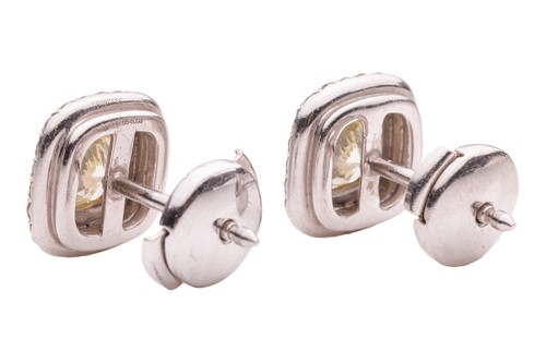Lot 232 - Tiffany & Co. - a pair of yellow diamond...