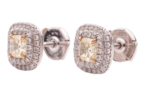 Lot 232 - Tiffany & Co. - a pair of yellow diamond...
