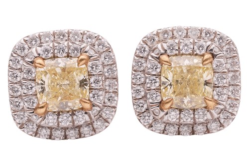 Lot 232 - Tiffany & Co. - a pair of yellow diamond...