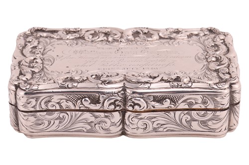 Lot 338 - A Victorian silver snuff box by Nathanial...