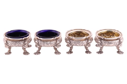 Lot 341 - A set of four George III silver salts, by...